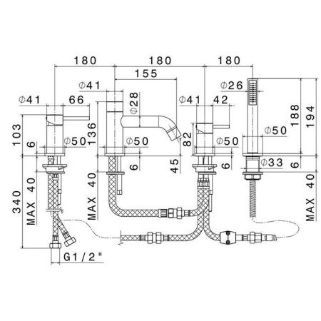 Смеситель для ванны Newform XT 4280C.21.018 настенный хром