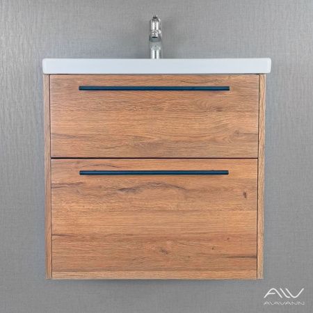 Тумба с раковиной Alavann Rondo ALV1168000 60х50 подвесная цвет коричневый