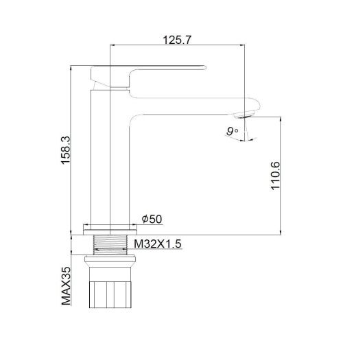 Смеситель Maretti Torino-GR TR32RF323 на раковину серый - фото 3
