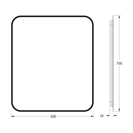 Зеркало с подсветкой Defesto AURA DF 2966 60х70 подвесное