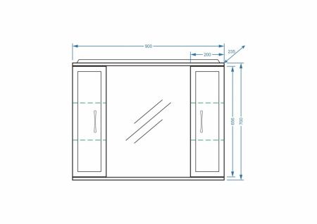 Зеркало-шкаф Stella Polar Концепт SP-00000131 90х70 подвесной цвет белый