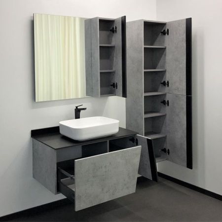 Тумба с раковиной Comforty Эдинбург 00004147997CF 90х50 подвесная цвет серый