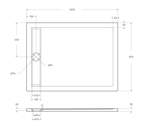 Душевой поддон BelBagno DUE TRAY-BB-DUE-AH-120/90-4-W0 120х90 акрил белый - фото 2