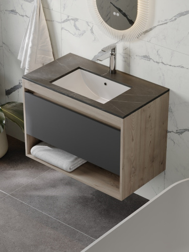 Раковина из сантехнического фарфора Teymi Ritta T52334 51х39 встраиваемая цвет белый без отверстий под смеситель - фото 4