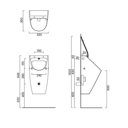 Писсуар подвесной Catalano Comfort 932640001 белый