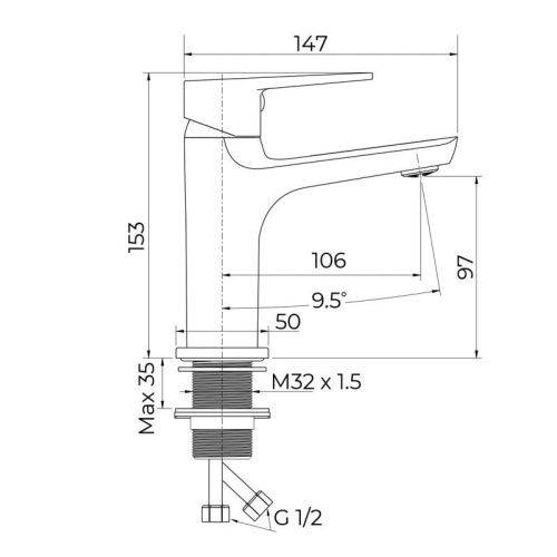 Смеситель Knotlor PULSE KN-50 на раковину хром - фото 3