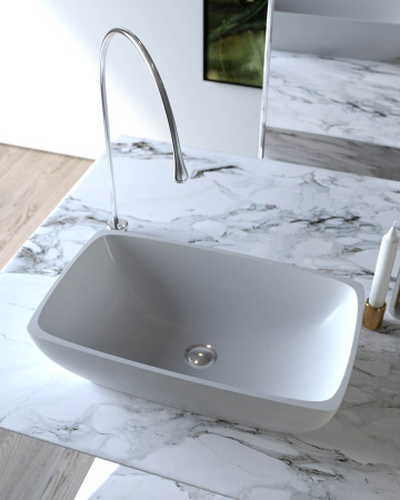 Раковина из искусственного камня Holbi TITAN 2.02.010.44.4 59х36 накладная цвет серый