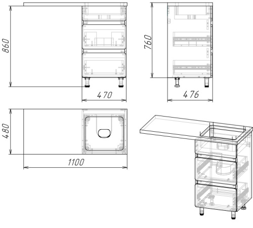 Тумба под раковину Stella Polar Корделия SP-00001112 50х48х86 цвет белый - фото 2