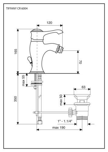 Смеситель Emmevi Tiffany 6004/NC на биде хром - фото 2 Смеситель Emmevi Tiffany 6004/NC на биде хром - фото 2