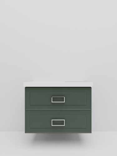 Тумба с раковиной La Fenice Cubo TWIN NFNC-01-CUB-G-90-2-3-90-2L 91х62х49 подвесная цвет серо-зеленый - фото 4