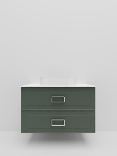 Тумба со столешницей La Fenice CUBO TWIN NFNC-01-CUB-G-100-2-3-GG 100х62х49 подвесная цвет серый/зелёный - фото 2