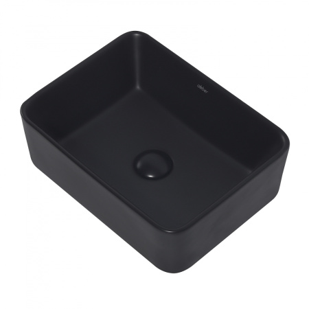 Раковина из санфаянса Abber RECHTECK AC2213MB 41х30 накладная цвет черный матовый без отверстий под смеситель