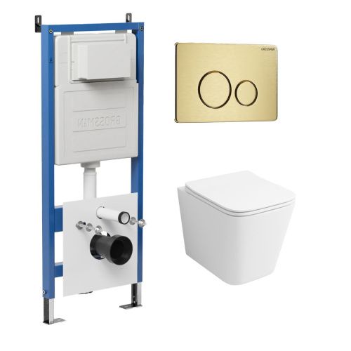 Инсталляция + кнопка смыва + унитаз Grossman Style 97.4441S.05.32M
