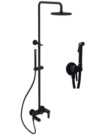 Душевая стойка Paffoni Light KITZCOL632NO110 настенная цвет черный матовый