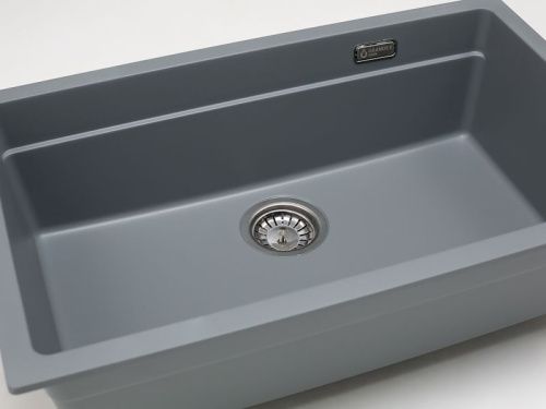 Кухонная мойка Grandex Aqua 500302 73х45 цвет серый поверхность матовая - фото 5