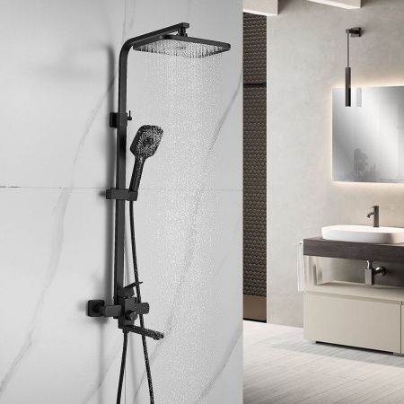 Душевая стойка Shevanik S7036H настенная цвет черный