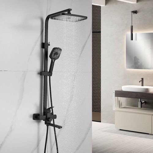 Душевая стойка Shevanik S7036H настенная цвет черный - фото 4