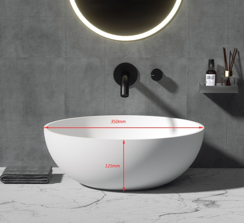 Раковина из искусственного камня Armadi Art NeoArt/Monaco/Vallessi Avantgarde 879-35 35х35 накладная цвет белый без отверстий под смеситель - фото 2