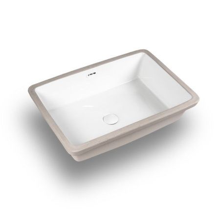 Раковина из сантехнического фарфора Bond Cube S99-600 60х40 встраиваемая цвет белый без отверстий под смеситель