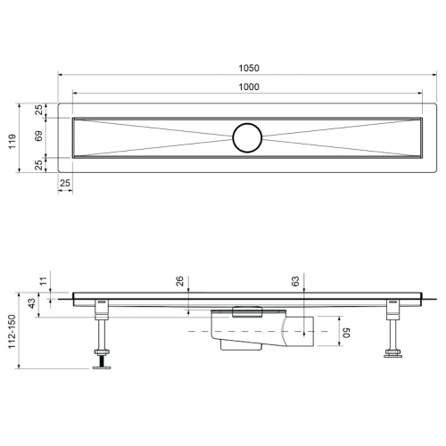 Душевой лоток Timo Drain Systems DS230210/00 в пол - фото 2