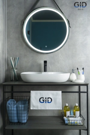 Раковина керамическая Gid Lago 51156 60х40 накладная цвет белый 1 отверстие под смеситель