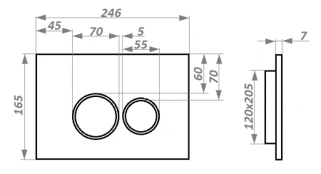 Клавиша смыва механическая Cerutti SPA CR05BK цвет черный