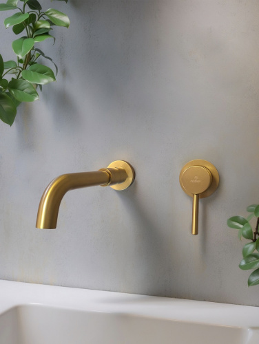 Смеситель для раковины AltroBagno Metropoli AltroBagnoMetropoli010505OrSp встраиваемый в стену золото матовое - фото 3