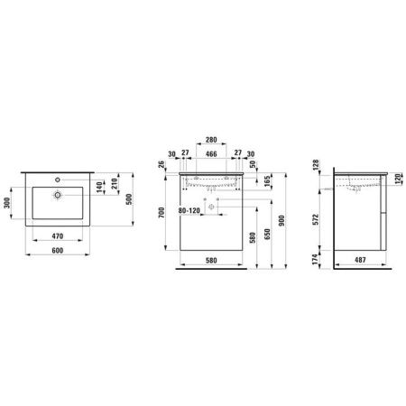 Тумба с раковиной Laufen Kartell 8.6033.3.640.104.1 60х50 цвет белый