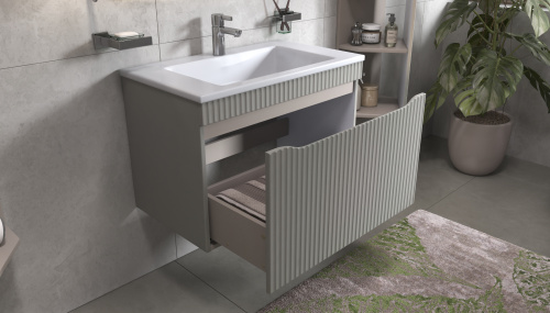 Тумба под раковину Velvex Alba 369 тирамису 76х45х51 подвесная цвет тирамису - фото 3