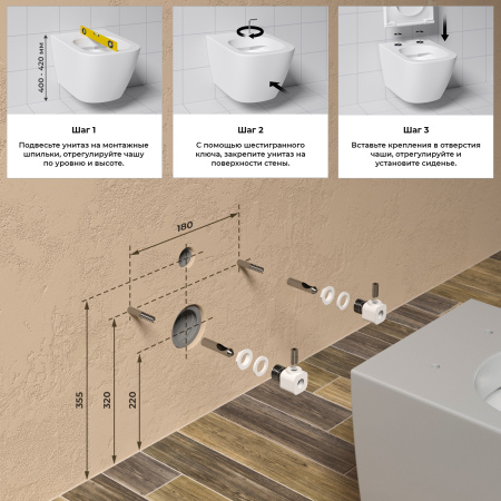 Унитаз подвесной Wellsee Pure BY Wellsee 182605001 серый матовый с сиденьем микролифт безободковый каскадный смыв