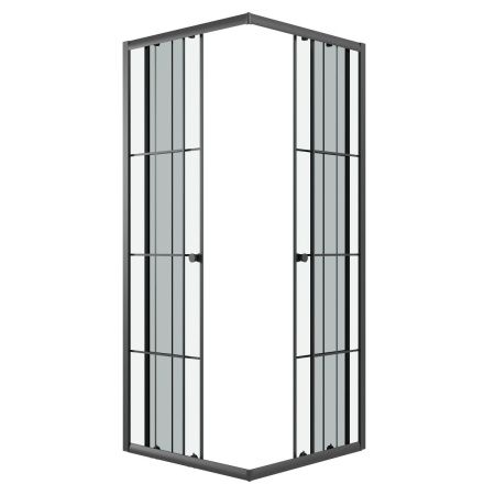 Душевой уголок Niagara Eco NG-1009-14QKL 90х90 стекло с рисунком профиль черный без поддона