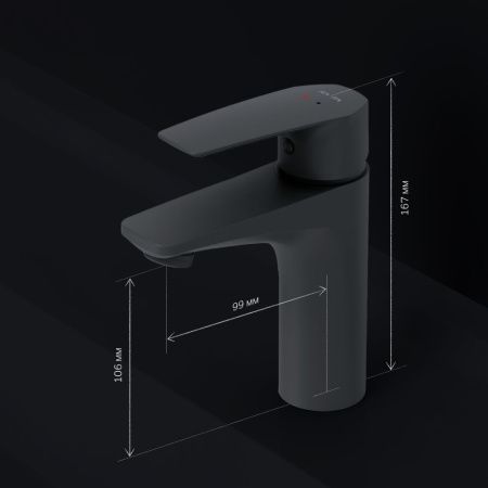 Смеситель Am.Pm Gem F90A02122 на раковину черный