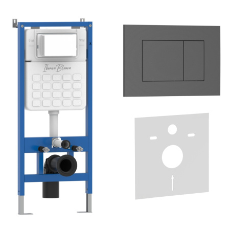 Комплект сантехническая инсталляция с клавишей смыва Iberica Blanca ESTI-S IB001.856