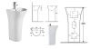 Раковина из сантехнического фарфора Cerutti SPA CT7832 50х40 напольная цвет белый 1 отверстие под смеситель