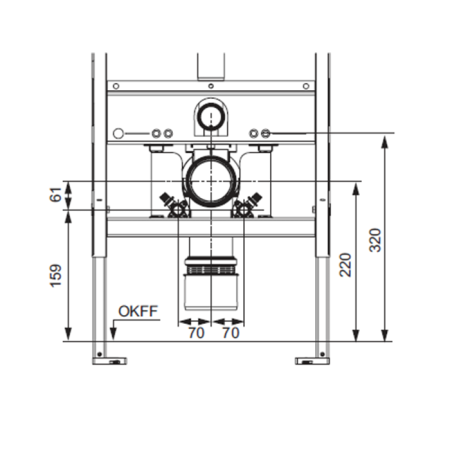 Монтажный комплект для установки с застенными модулями Tece TECEone 9880046