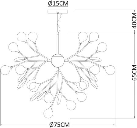 Люстра подвесная Arte Lamp Candy (Цанды) A7274SP-36GO