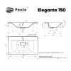 Раковина из искусственного камня Paola Paola Elegante 750 80х50 полувстраиваемая цвет белый