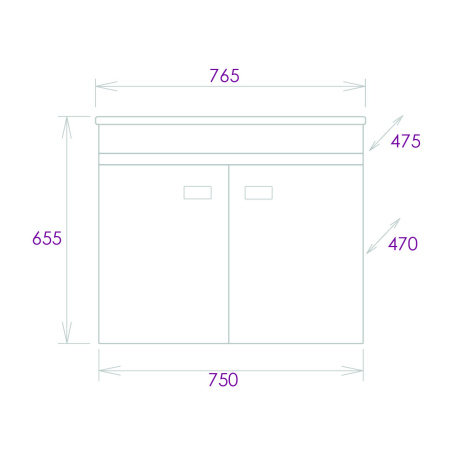 Тумба под раковину Onika Марбл 107517 75х47х63 подвесная