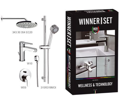 Душевой комплект Remer Winner W0910315RMOI настенный хром