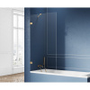 Душевая шторка на ванну New Trendy AVEXA GOLD BRUSHED EXK-2009 100х150 стекло прозрачное профиль золото брашированное ориентация универсальная