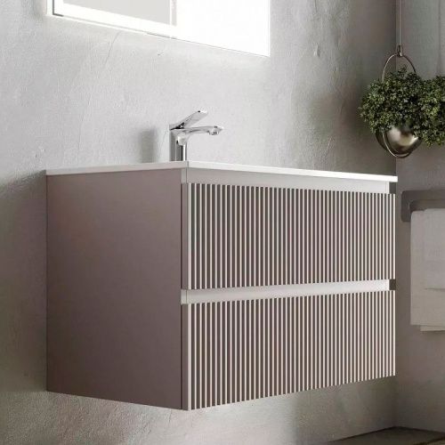 Тумба под раковину Sancos SNOB R SNR100LSM 100х40 подвесная цвет бежевый - фото 3