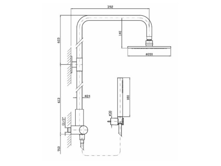 Душевая стойка ZUCCHETTI ZD1050 настенная