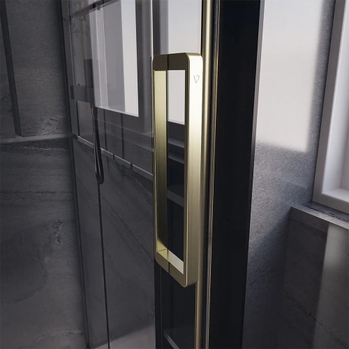 Душевая дверь Veconi Premium Trento PTD40-G-120-01-C4 120х200 стекло прозрачное профиль золото брашированное - фото 3