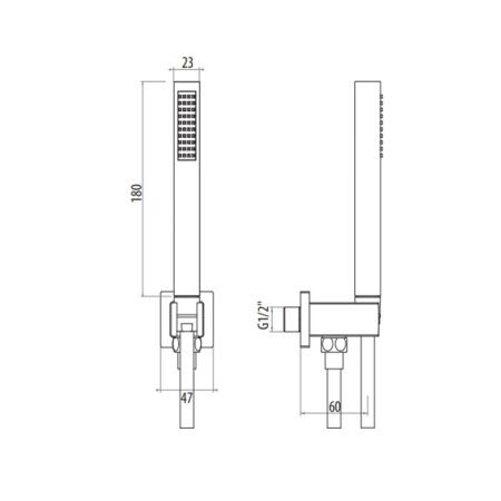 Душевой гарнитур Gattoni Programma doccia KTQ01/PDC0 настенный хром