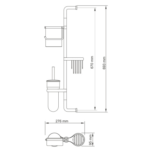 Стойка с аксессуарами для ванны WasserKRAFT 1468 - фото 4