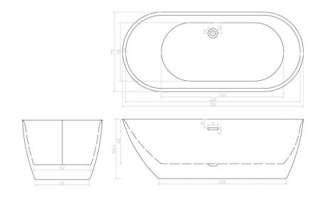 Ванна акриловая Cerutti SPA CT9900 150х75 отдельностоящая овальная с ножками