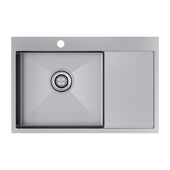 Кухонная мойка Paulmark VELTEN 78F PM807851-BSL 78х51 цвет брашированная нержавеющая сталь поверхность матовая