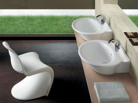 Раковина из сантехнического фаянса Hatria SCULTURE YR3701 80х60 подвесная цвет белый