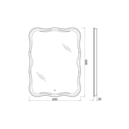 Зеркало с подсветкой BelBagno SPC-OND-600-800-LED-TCH 60х80 подвесное