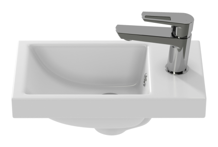Раковина мебельная керамическая Cersanit Como 40 S-UM-COM40/1-w 40х20 накладная цвет белый 1 отверстие под смеситель